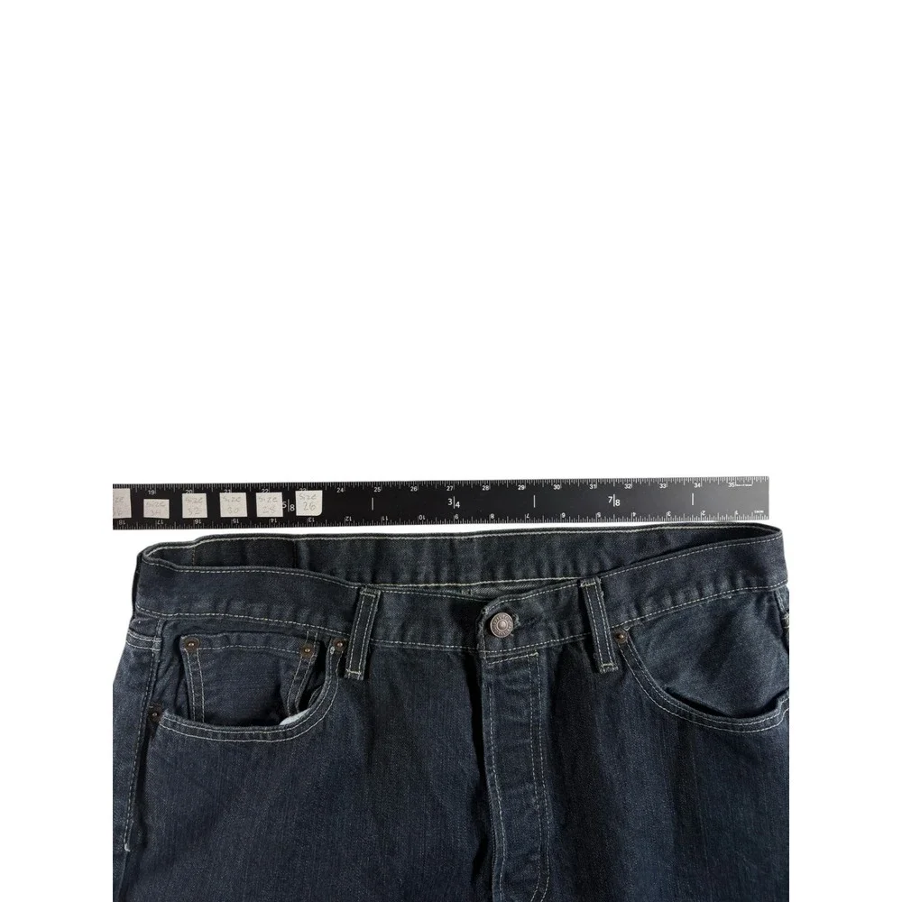Levi's 501 Original Jeans Mens 36x34 Blue Denim Mid Rise Dark Wash Straight Leg